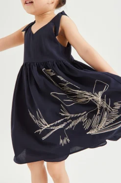 Calla Embroidered V-Neck Dress