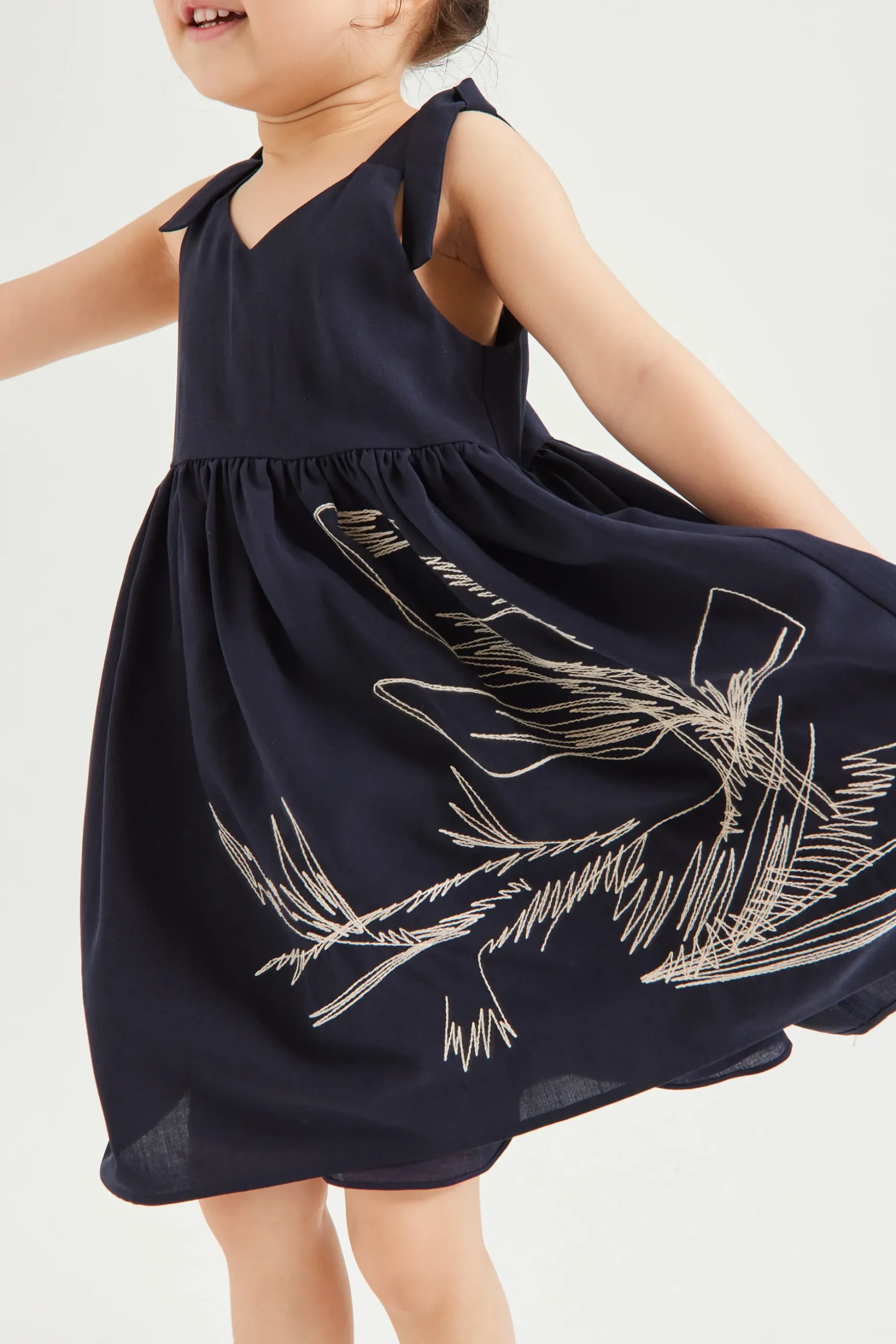Calla Embroidered V-Neck Dress