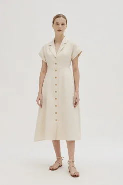 Classic Linen Collared Dress