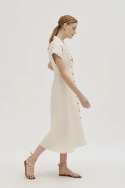Classic Linen Collared Dress