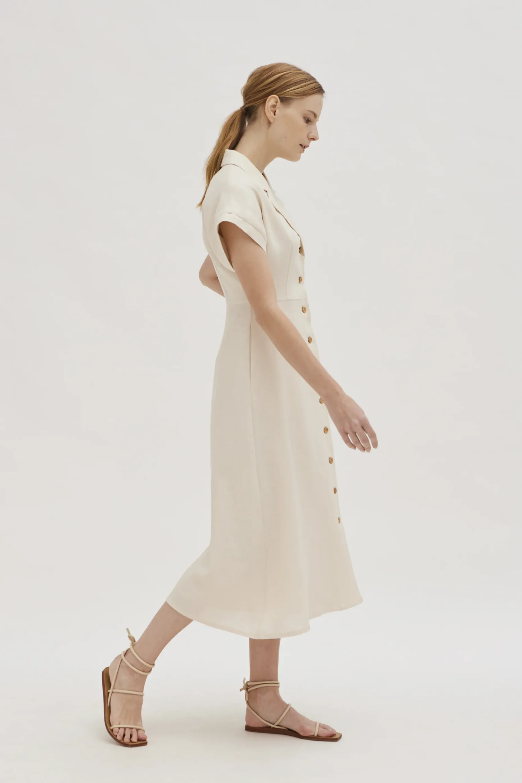 Classic Linen Collared Dress
