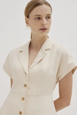Classic Linen Collared Dress