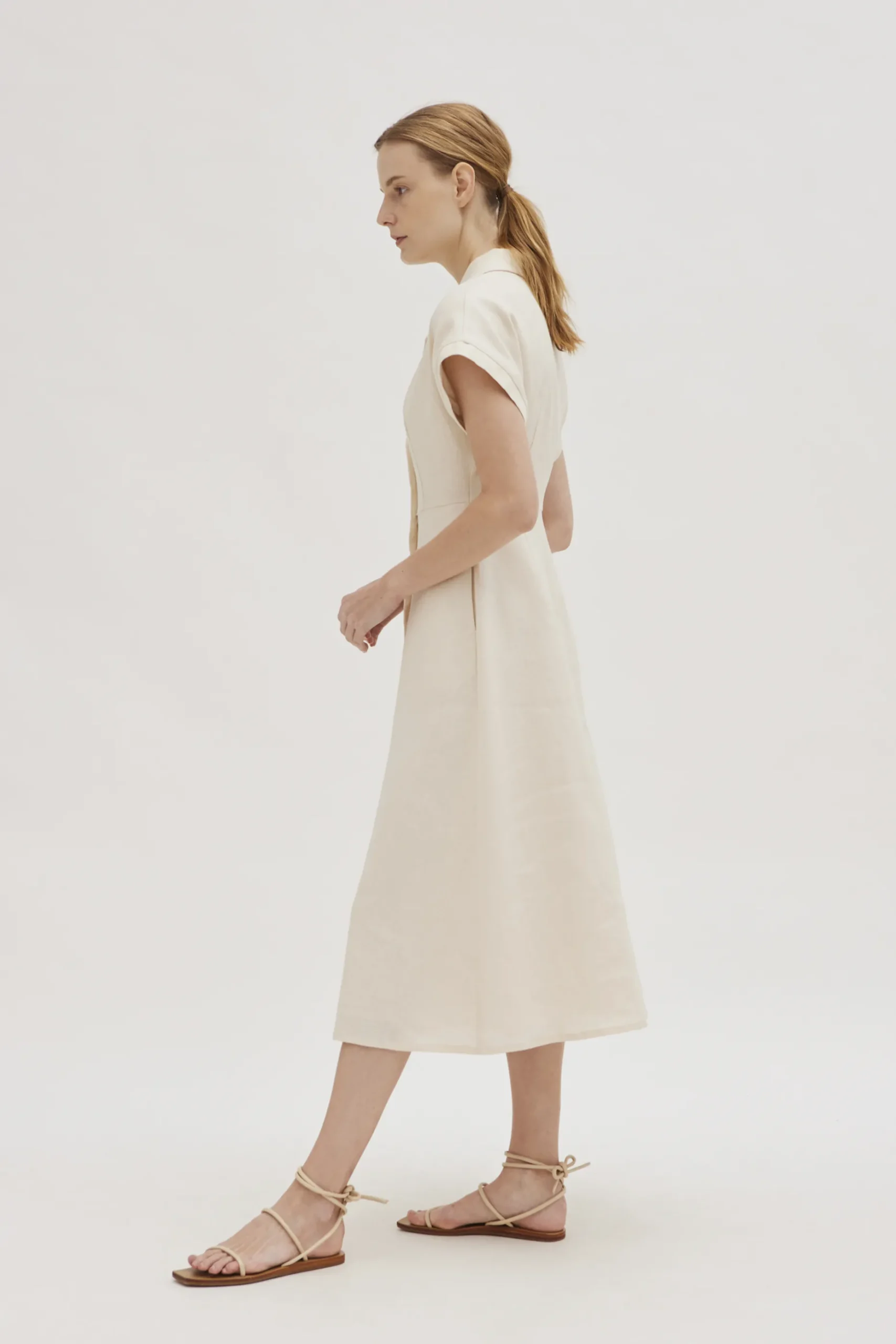 Classic Linen Collared Dress