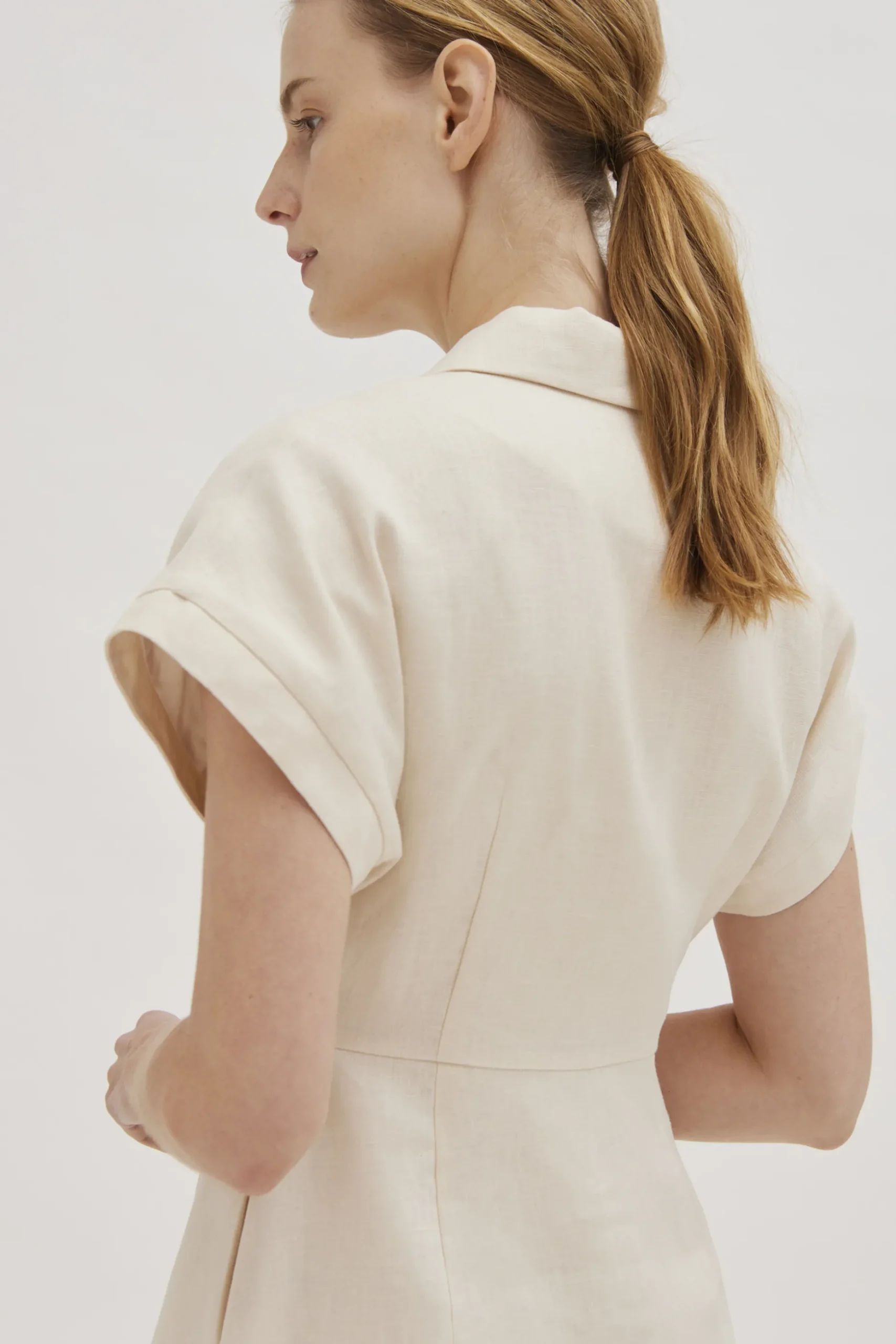 Classic Linen Collared Dress
