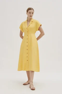 Classic Linen Collared Dress