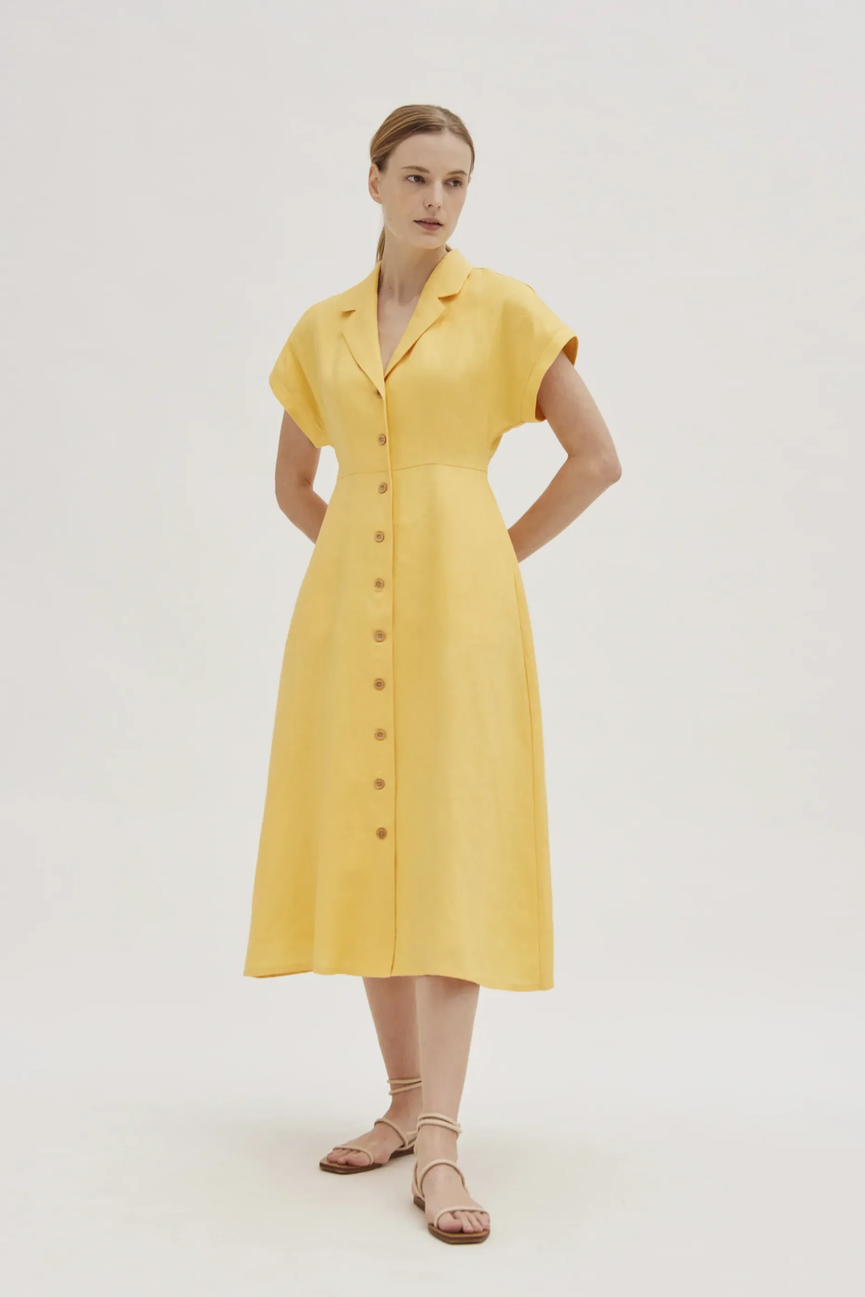 Classic Linen Collared Dress
