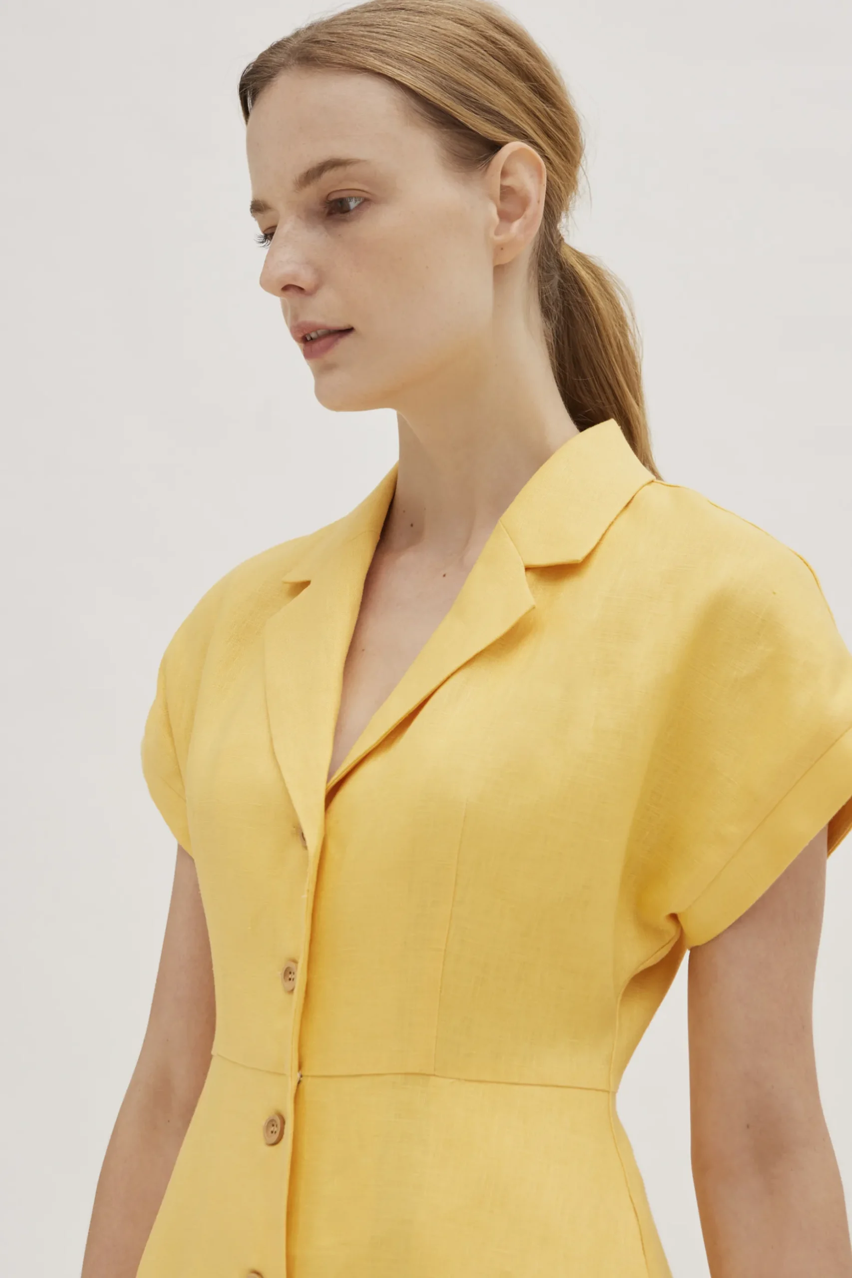 Classic Linen Collared Dress