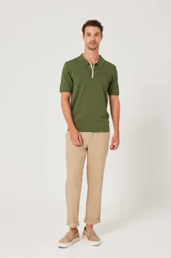 Contrast Placket Knit Top