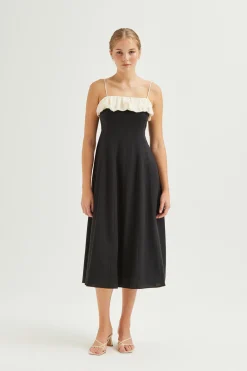 Contrast Ruffle Cami Dress