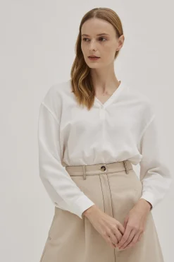 Contrast Stitch Cotton Skirt