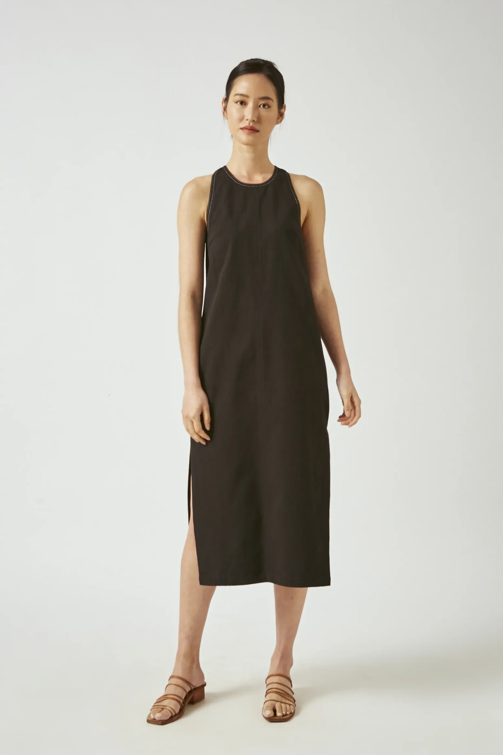 Contrast Stitch Maxi Dress