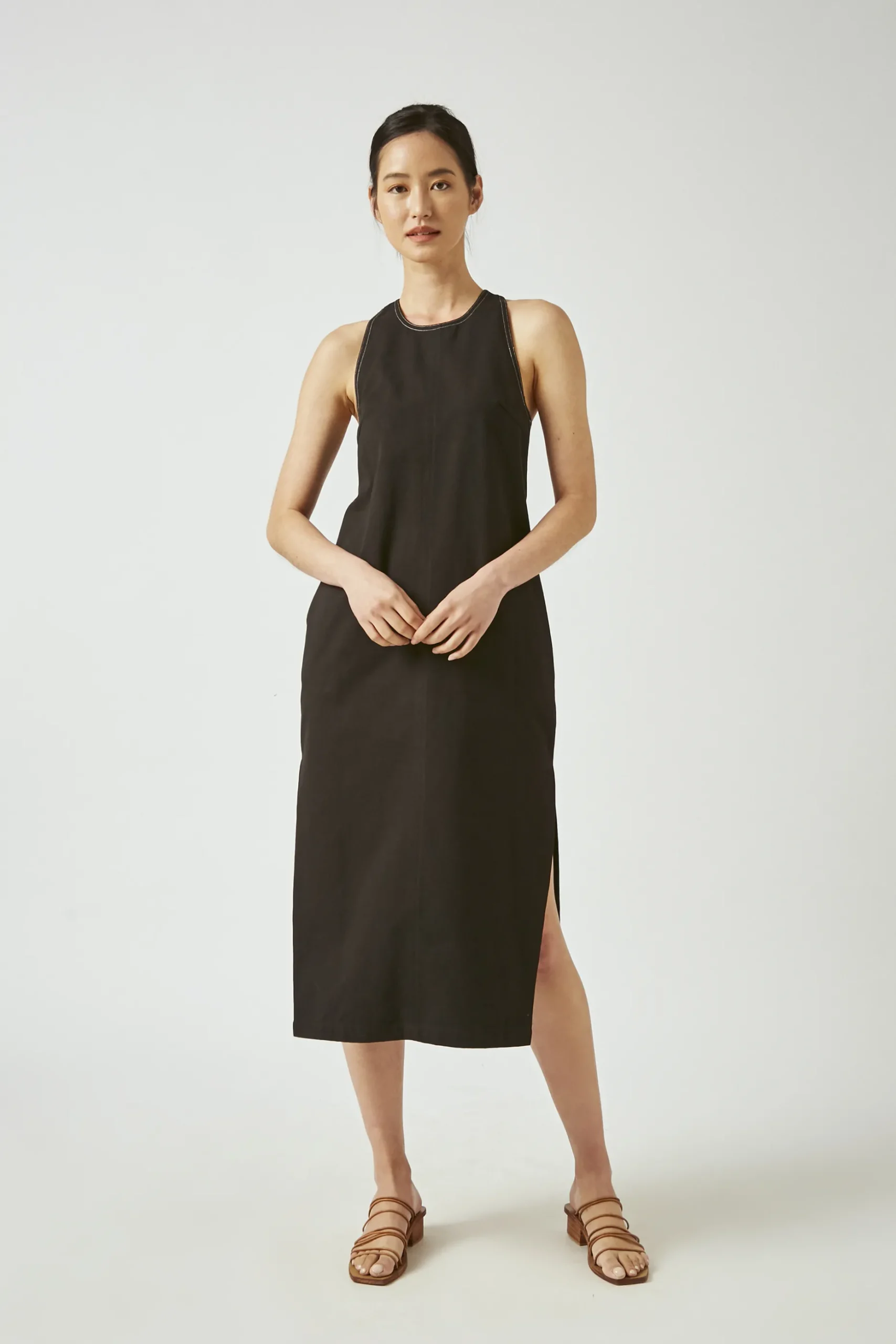 Contrast Stitch Maxi Dress