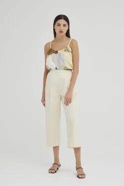 Cotton Balloon Pleat Pants