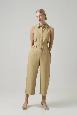 Cotton Belted Jumpsuit