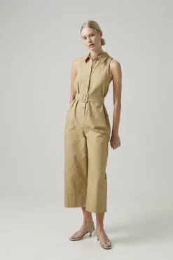 Cotton Belted Jumpsuit