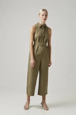 Cotton Belted Jumpsuit
