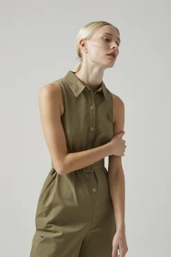 Cotton Belted Jumpsuit