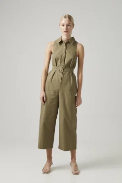 Cotton Belted Jumpsuit