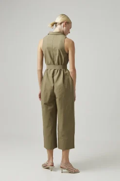 Cotton Belted Jumpsuit