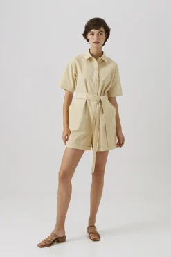 Cotton Button-Down Romper