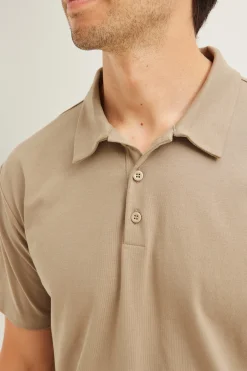 Cotton Button-Front Polo