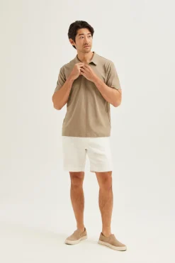 Cotton Button-Front Polo