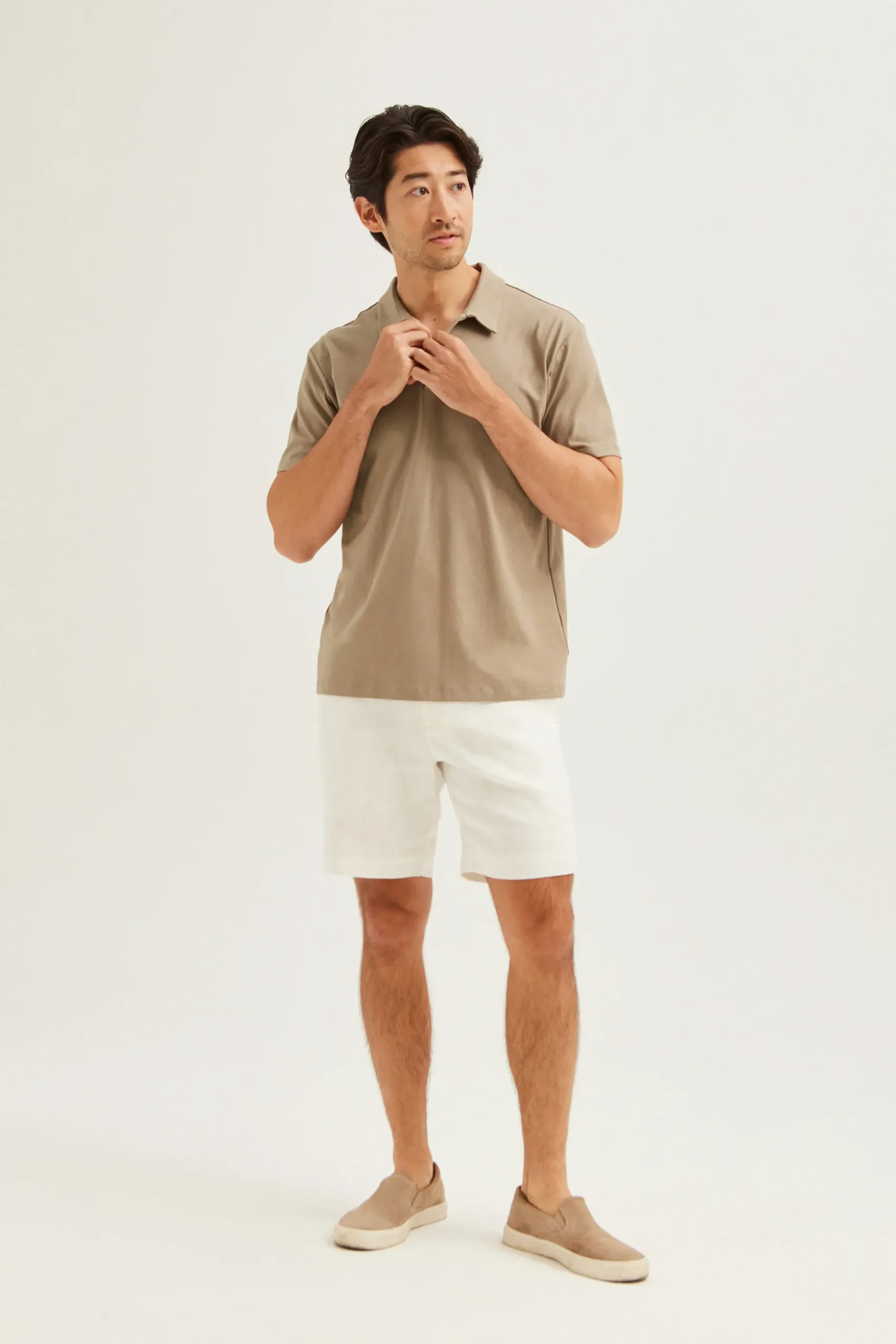 Cotton Button-Front Polo