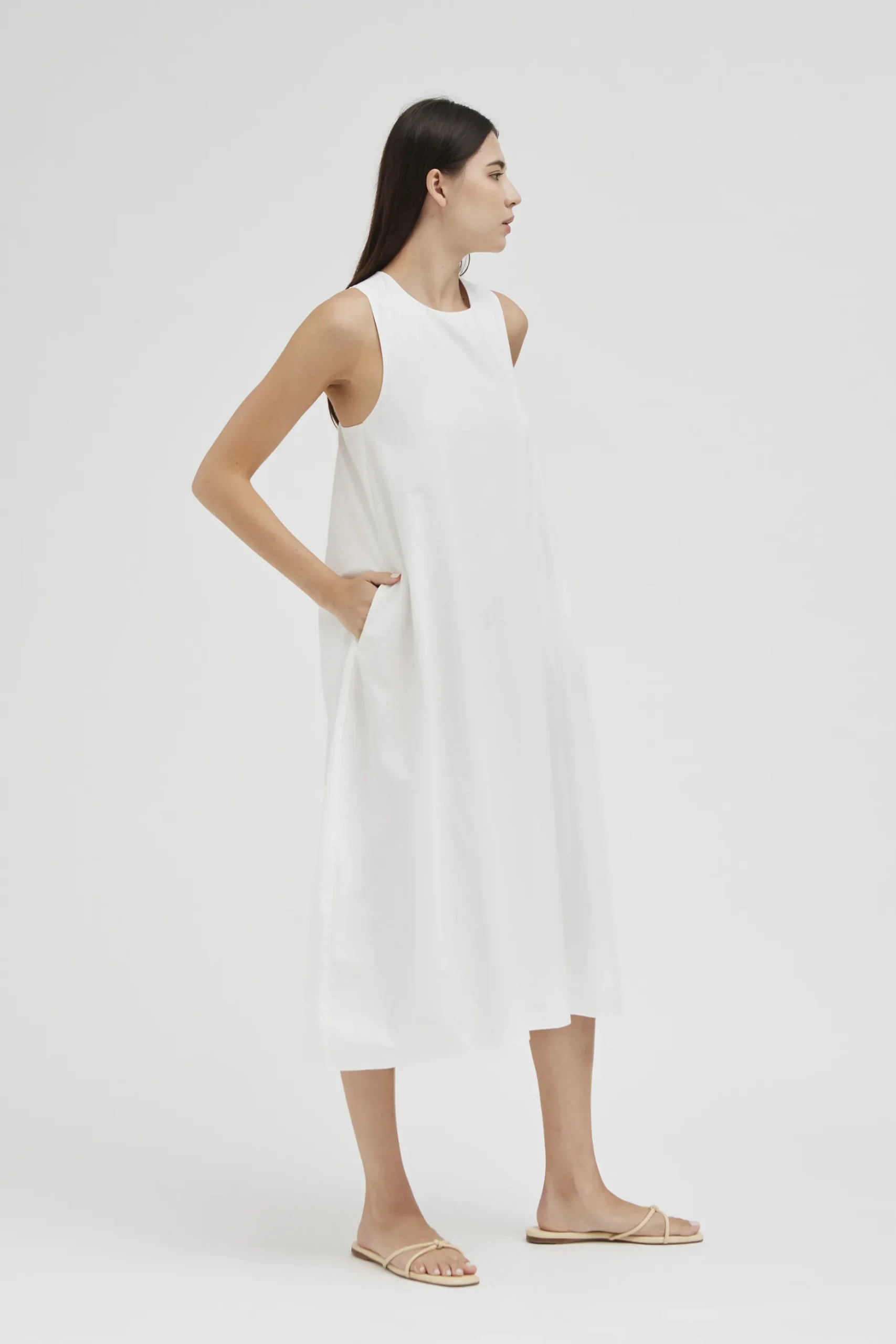 Cotton Cocoon Midi Dress