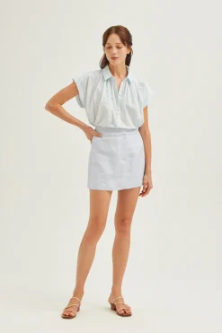 Cotton Gathered Blouse