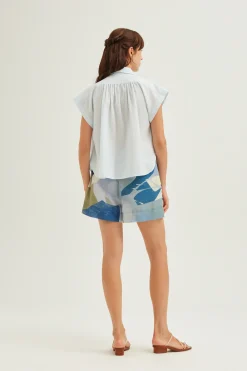 Cotton Gathered Blouse