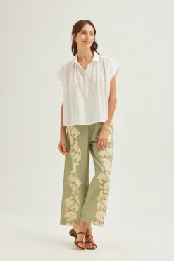 Cotton Gathered Blouse