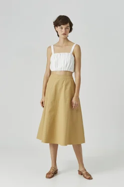 Cotton Gathered Crop Top
