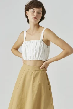 Cotton Gathered Crop Top