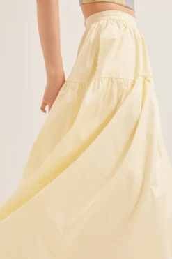 Cotton Gathered Maxi Skirt