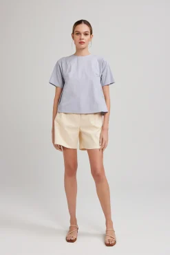 Cotton Gathered Shift Top