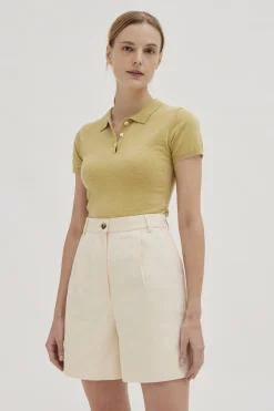 Cotton High-Waisted Bermuda Shorts