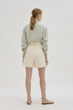 Cotton High-Waisted Bermuda Shorts