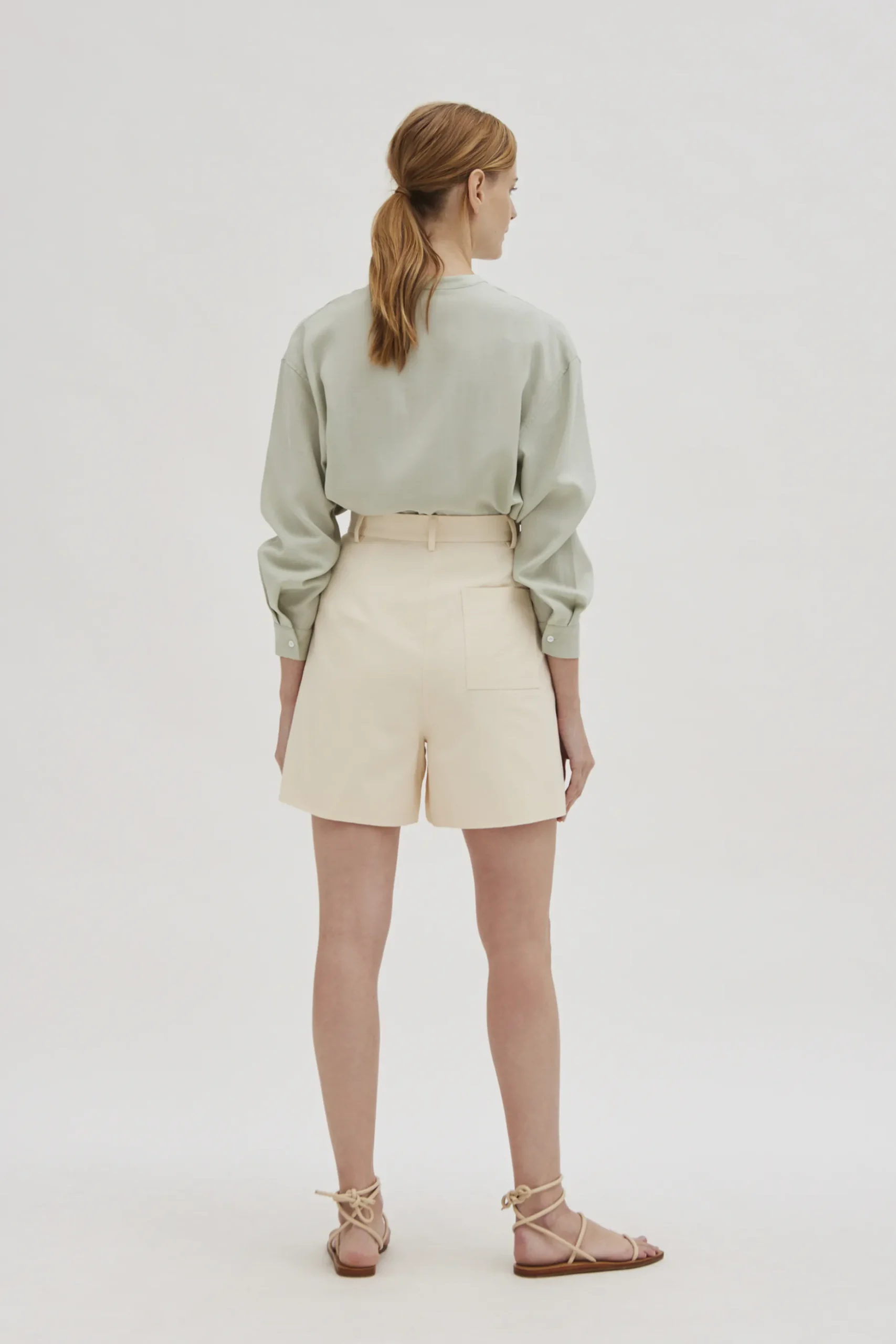 Cotton High-Waisted Bermuda Shorts