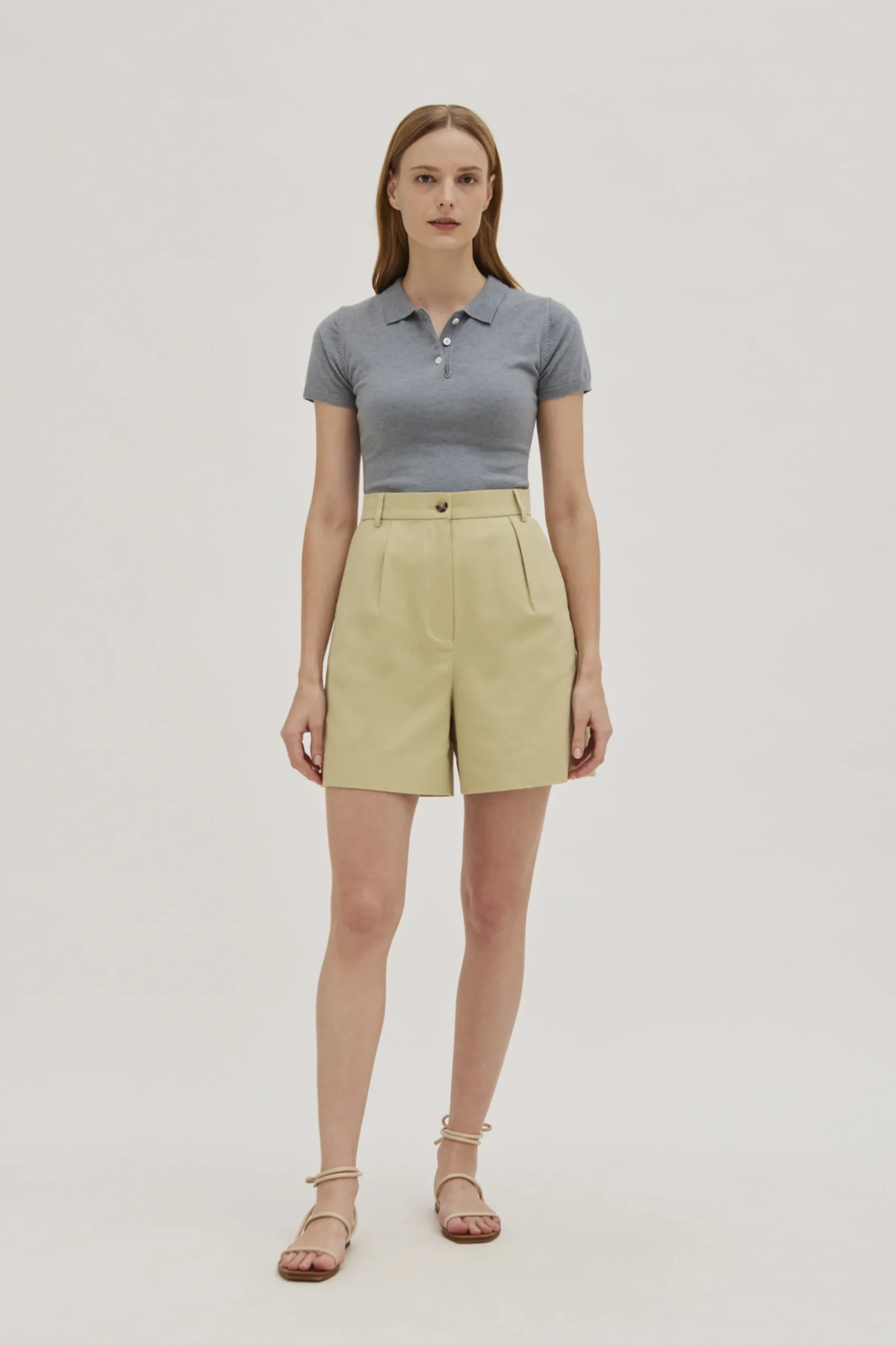 Cotton High-Waisted Bermuda Shorts