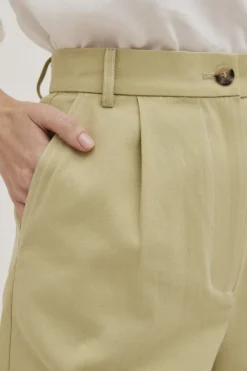 Cotton High-Waisted Bermuda Shorts