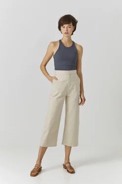 Cotton Straight-Leg Pants