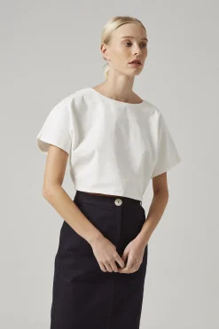 Cotton Twill Cropped Top