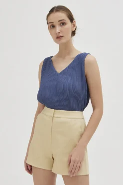 Cotton Twill High-Waisted Shorts