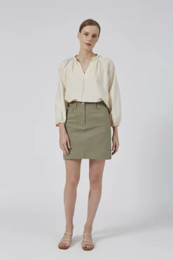 Cotton Twill Mini Skirt