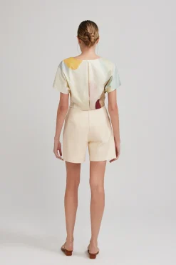 Cotton Twill Pleat Shorts