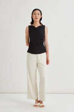 Cowl Neck Ruched Top