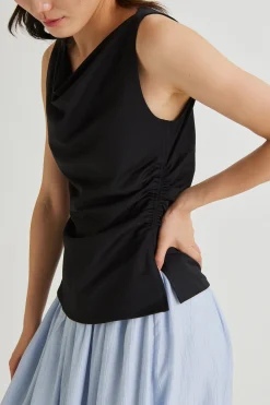Cowl Neck Ruched Top