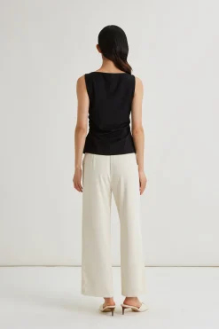 Cowl Neck Ruched Top