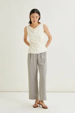 Cowl Neck Ruched Top
