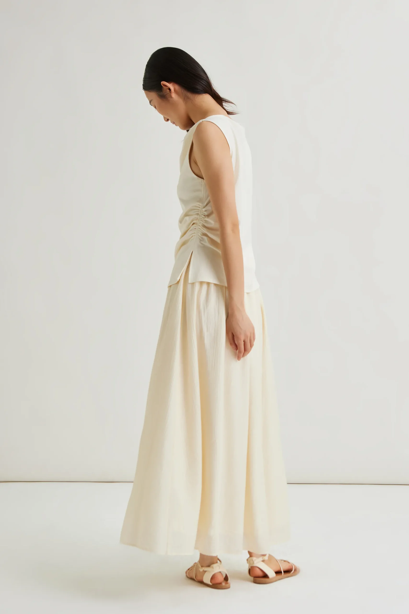 Cowl Neck Ruched Top